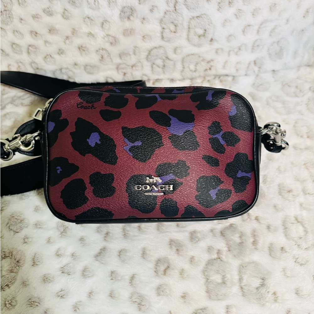 Coach Jes 20 Crossbody Bag with Leopard Print